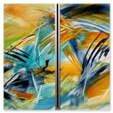 Melitta Winkler "Caribbean-feelings" Diptychon 100x60, FFEINSCHICHTtechnik