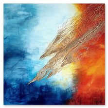 Bild Melitta Winkler "KI-lling me softly" 100x100, Collage mit Pigmenten und Sand