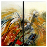 Melitta Winkler "Life-stream" Diptychon 140x70, FEINSCHICHTtechnik