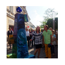 Melitta Winkler der Obelisk "Elementa-magica" - mit Siegfried SANTONI, Erfinder der FEINSCHICHTtechnik