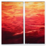 Melitta Winkler "Simply-red" Diptychon 140x100, FEINSCHICHTtechnik